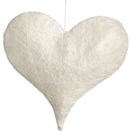 Coeur Sisal 26cm crème