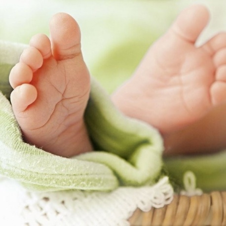 Wachsbild Little Feet 60x60mm