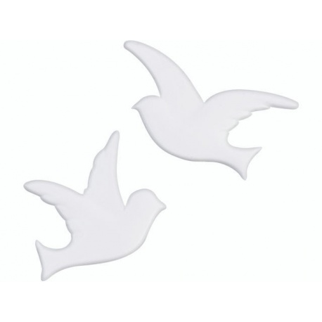 Colombe en cire 27x24mm bla