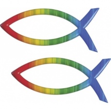 Poisson en cire 40x18mm arc-en-ciel