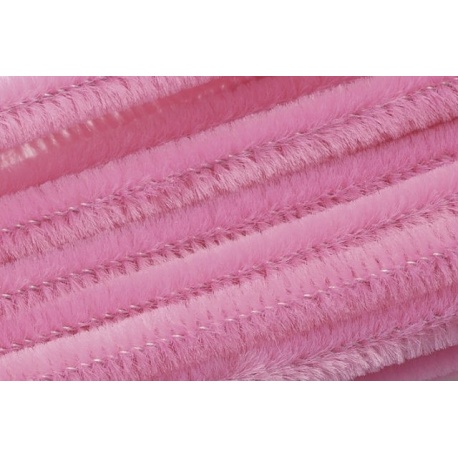 Chenille 8mm50cm rose10pc