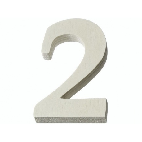 Chiffre bois 2 8cm