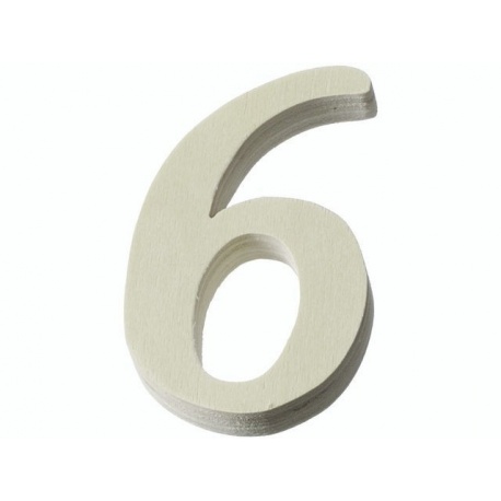 Chiffre bois 6 8cm