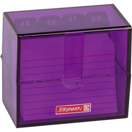 Boîte à fiches A8 remplie purple