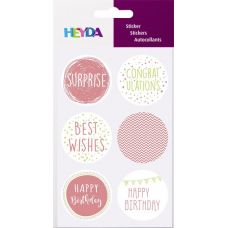 Sticker Birthday rd rouge 4cm