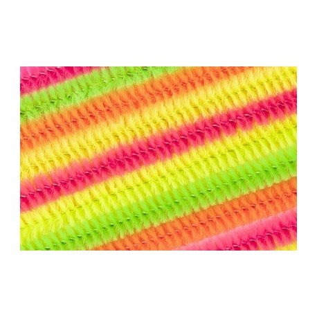 Fil chenille 8mm50cm Fluo 10pces