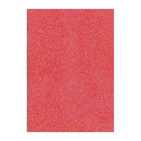 Carton pailleté A4 200g rouge fluo