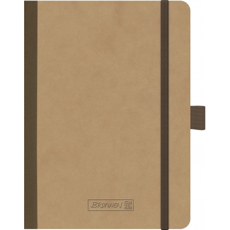 Carnet dos toilé A6 élast.uni marro