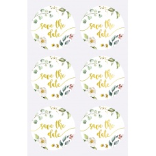 Sticker Save Date rond 4 cm