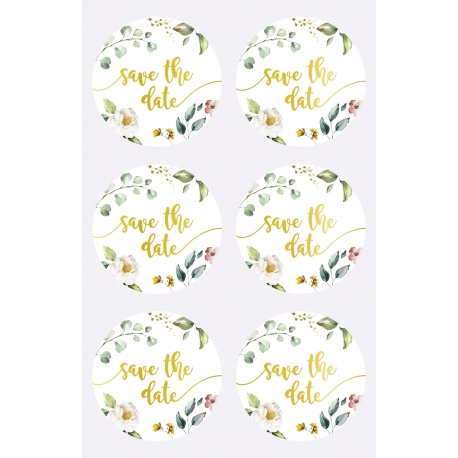 Sticker Save Date rond 4 cm