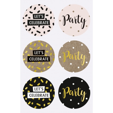 Sticker Party rond 4 cm