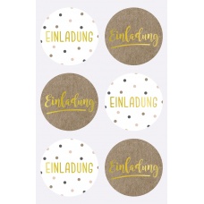 Sticker Einladung rond 4 cm