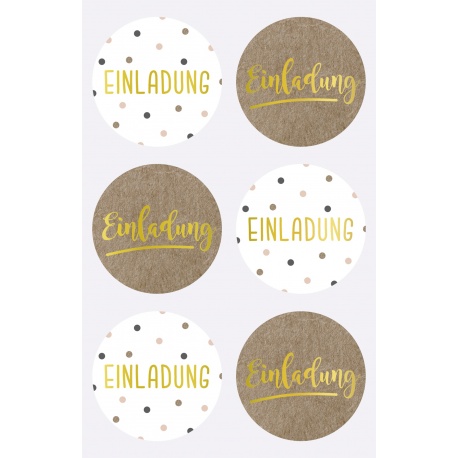 Sticker Einladung rond 4 cm