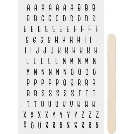 Autocollant à gratter Lettres noir