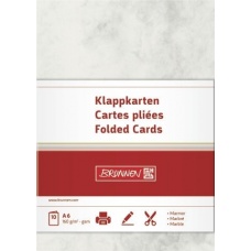 Carte double A6 marbrée gri 10pc