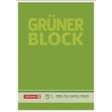 Bloc correspondance A4 Grüner uni