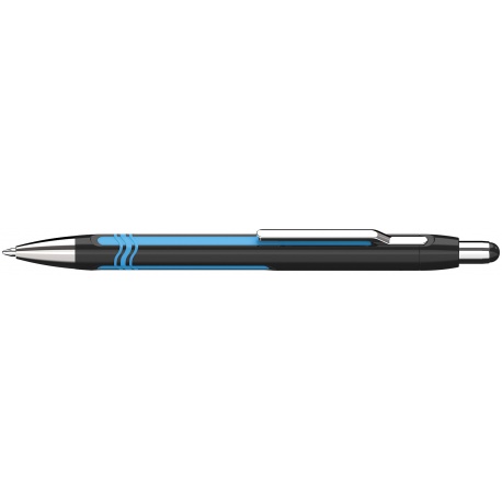 Stylo à bille Epsilon noir-cyan Recharge Slider 755 XB bleue