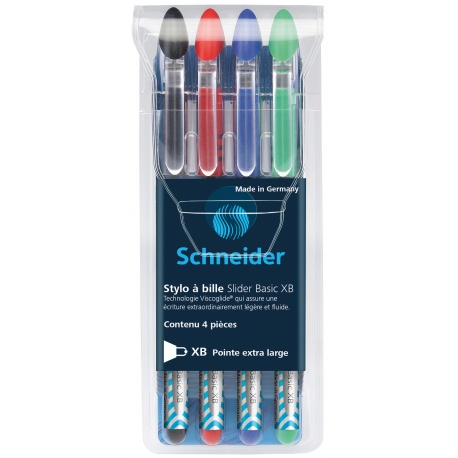 Stylo à bille Slider Basic XB Pochette 4 pièces France