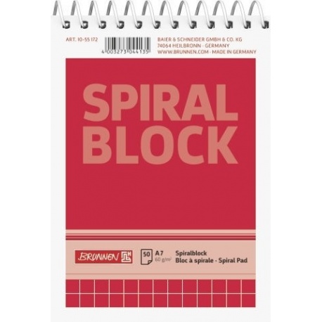 Bloc-notes spiralé A7 5x5 100p