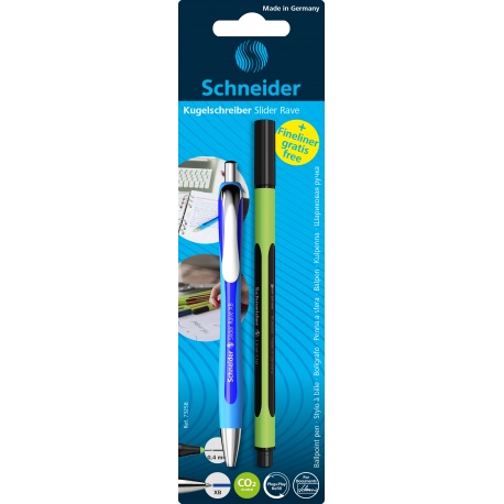 Stylo à bille Slider Rave XB bleu Blister 1 pièce + 1xLine-Up gratuit