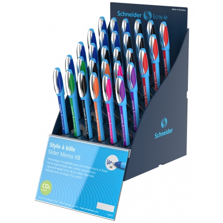 Stylo à bille Slider Memo XB ass. SiS Presentoir 30 pièces D+F