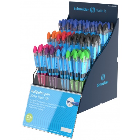 Stylo à bille Slider Basic XB col. SiS Presentoir 120 pièces GB
