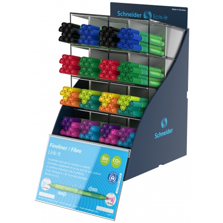Fineliner/Stylo fibre Link-It ass. SiS Presentoir 160 pièces F