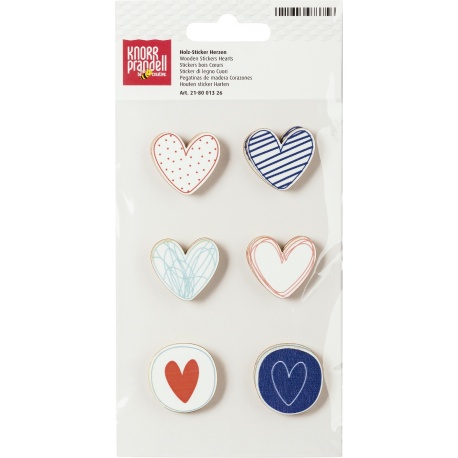 Stickers bois Coeurs 12pces