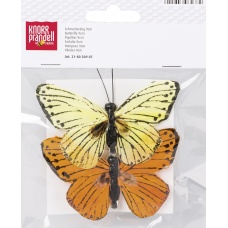 Papillon jaune 9cm 2pces