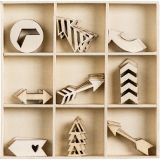 Ornem.boîte bois Flêche 45pces