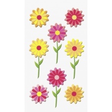 Sticker à thème Fleurs rou/jau