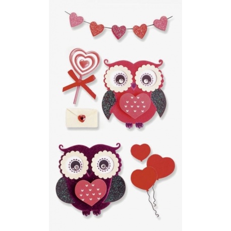 Sticker Mix Coeur-Chouette