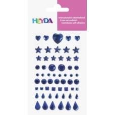 Strass adhésif bleu foncé 58pces