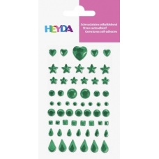 Strass adhésif vert foncé 58pces