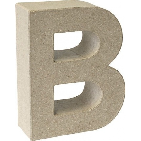 Lettre 3D papier mâché B 17,5x5,5cm