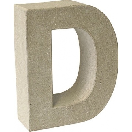 Lettre 3D papier mâché D 17,5x5,5cm