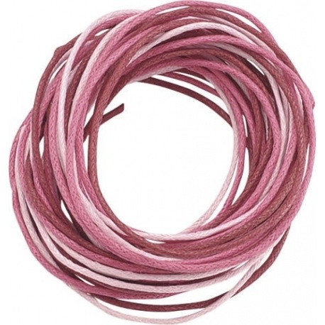 Cordon ciré 1mm 3x1,7m rose