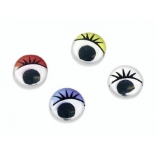 Yeux mobiles cils 10mm assort.30pc adh