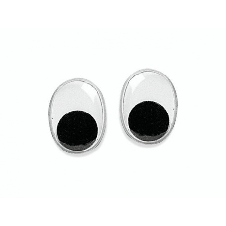 Yeux mobiles ovale 9x7mm 10pc