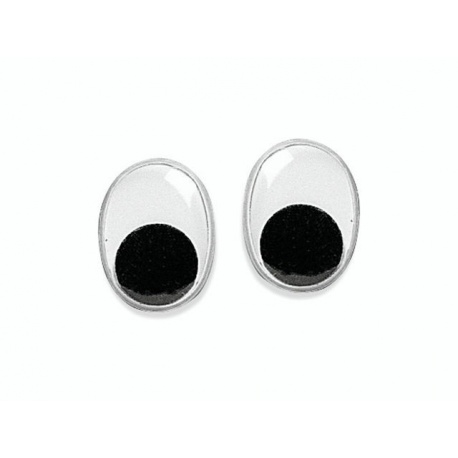 Yeux mobiles ovale 18x13mm 10pc