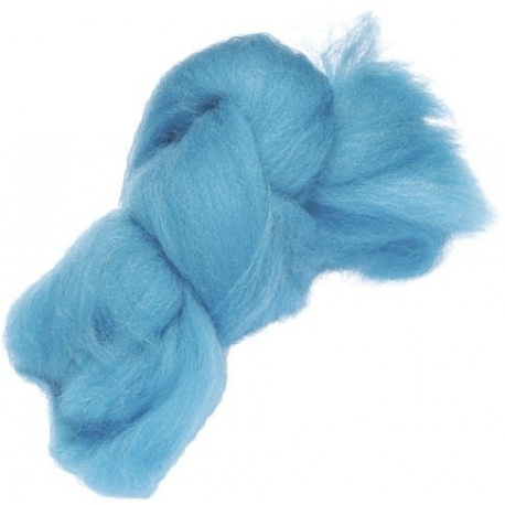 Laine cardée 50g turquoise