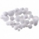 Pompons 8-20mm blancs 100pc