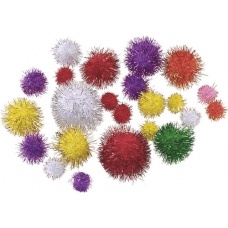 Pompons 8-20mm paill. ass. 25pc
