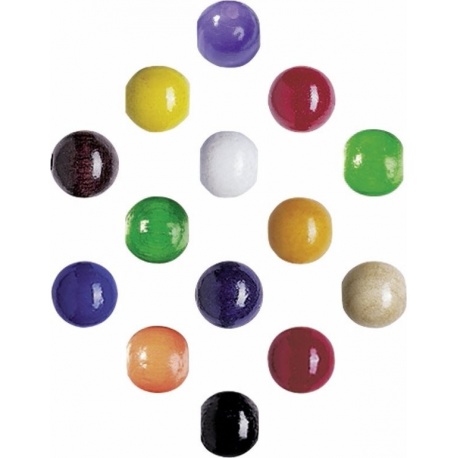 Perle bois15mm ass. 15pc