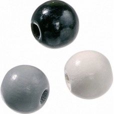 Perle bois 4mm noi/bla mél.165pc