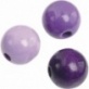 Perle bois 6mm mauve mél.125pc