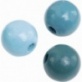 Perle bois 6mm turq mél.125pc