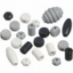 Perles bois mél.1noir/blanc 20pc