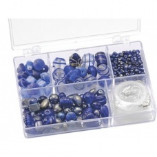 Boîte perles 80g 5 comp. bleu