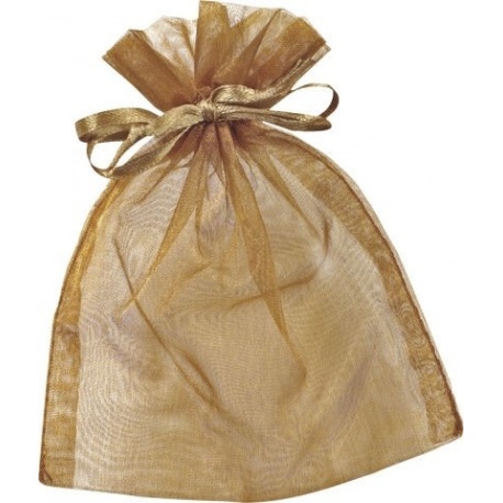 Petit sac organza 13x10cm sepia